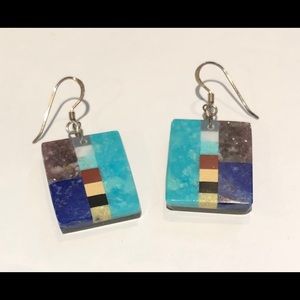 Earrings: Turquoise, lepidolite, and others